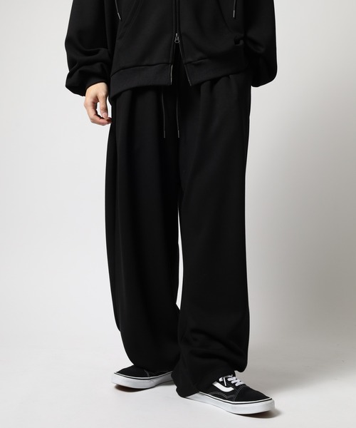 ATELANE（アテレーン）の「ATELANE / レーヨンMIXポンチ/タックイージーパンツ（スウェットパンツ・メンズ・グレー/ブラック・M/L/XL）」の12枚目の写真