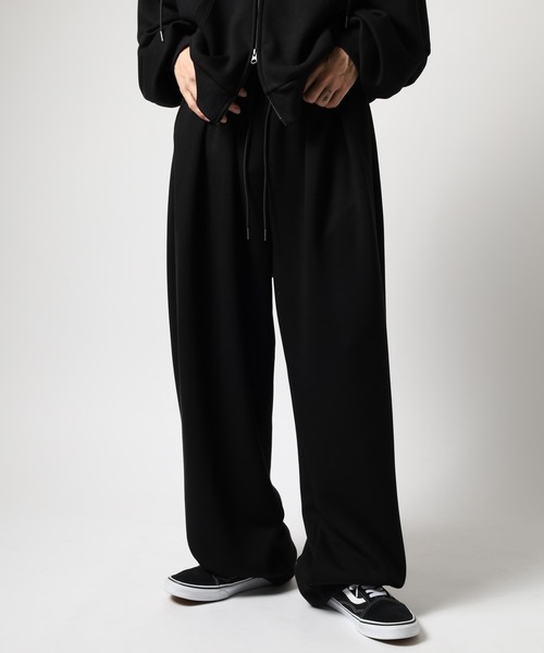 ATELANE（アテレーン）の「ATELANE / レーヨンMIXポンチ/タックイージーパンツ（スウェットパンツ・メンズ・グレー/ブラック・M/L/XL）」の14枚目の写真
