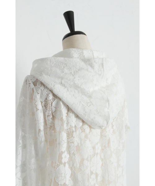 &. NOSTALGIA（アンドドットノスタルジア）の「フラワーレースフーディージャケット（その他アウター・レディース・ブラック/ホワイト・M）」の6枚目の写真