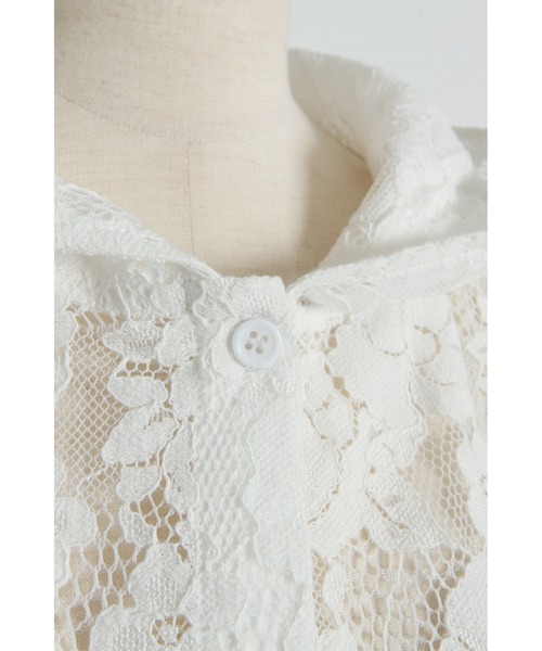 &. NOSTALGIA（アンドドットノスタルジア）の「フラワーレースフーディージャケット（その他アウター・レディース・ブラック/ホワイト・M）」の9枚目の写真