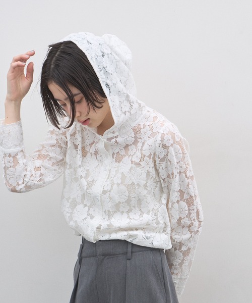&. NOSTALGIA（アンドドットノスタルジア）の「フラワーレースフーディージャケット（その他アウター・レディース・ブラック/ホワイト・M）」の15枚目の写真