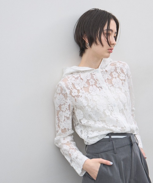 &. NOSTALGIA（アンドドットノスタルジア）の「フラワーレースフーディージャケット（その他アウター・レディース・ブラック/ホワイト・M）」の16枚目の写真