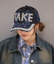 GORGE（ゴージ）の「《デニム×ラインストーンロゴ》ビッグロゴキャップ／オールシーズン（キャップ）」