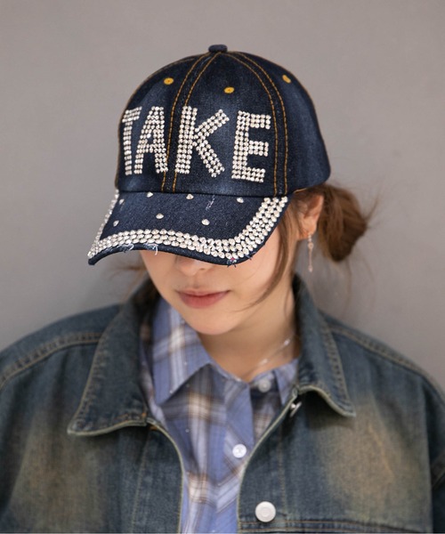 GORGE（ゴージ）の「《デニム×ラインストーンロゴ》ビッグロゴキャップ／オールシーズン（キャップ・レディース・ネイビー/ライトブルー/ブルー・F）」の3枚目の写真