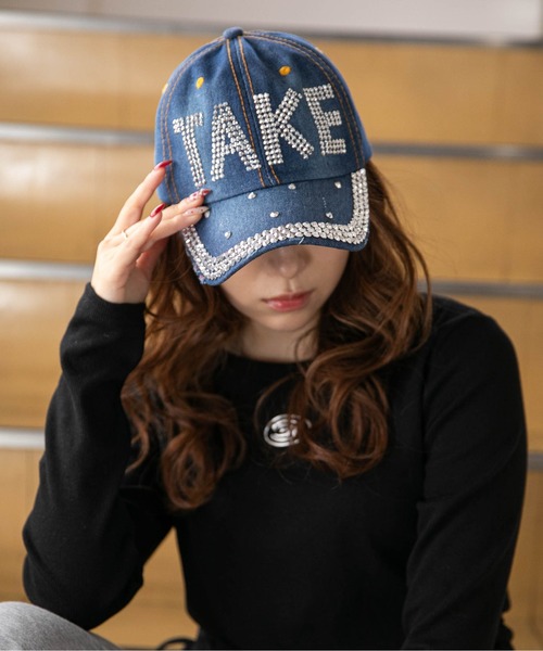 GORGE（ゴージ）の「《デニム×ラインストーンロゴ》ビッグロゴキャップ／オールシーズン（キャップ・レディース・ネイビー/ライトブルー/ブルー・F）」の6枚目の写真