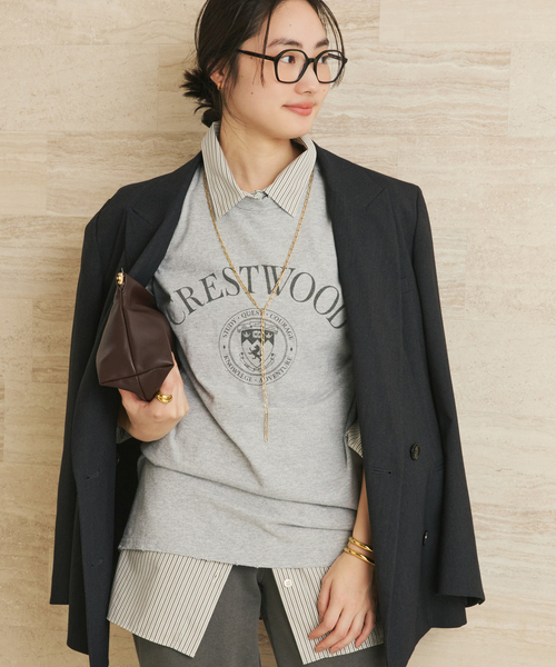 plage(プラージュ)の「JOHNBULL / ジョンブル 別注 PRINT TEEシャツ(Tシャツ/カットソー・レディース・グレー/ホワイト・FREE)」の12枚目の写真