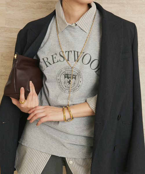 plage(プラージュ)の「JOHNBULL / ジョンブル 別注 PRINT TEEシャツ(Tシャツ/カットソー・レディース・グレー/ホワイト・FREE)」の14枚目の写真