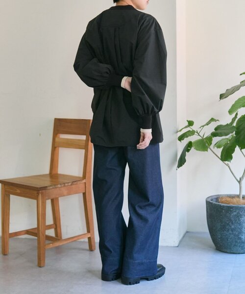 ear PAPILLONNER（イアパピヨネ）の「切替ニットシャツカーデ【SUM1 STYLE】（カーディガン/ボレロ・レディース・ブラック/サンドベージュ・FREE）」の21枚目の写真