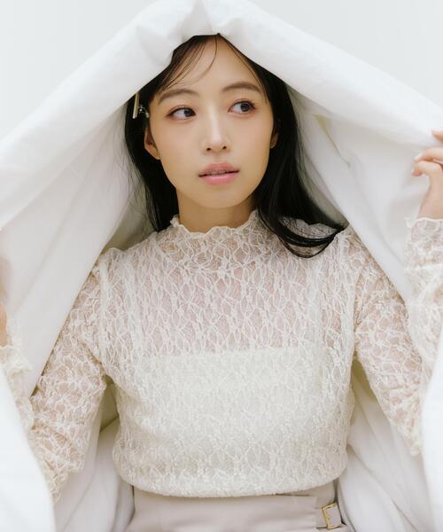 JILL by JILL STUART(ジルバイジルスチュアート)の「レースカットソートップス(Tシャツ/カットソー・レディース・ピンク/ホワイト/ブラック/ブルー・FREE)」の19枚目の写真
