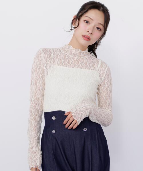 JILL by JILL STUART(ジルバイジルスチュアート)の「レースカットソートップス(Tシャツ/カットソー・レディース・ピンク/ホワイト/ブラック/ブルー・FREE)」の22枚目の写真