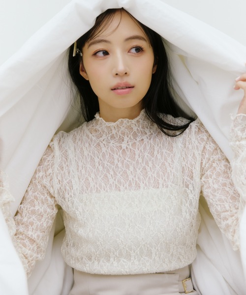 JILL by JILL STUART(ジルバイジルスチュアート)の「レースカットソートップス(Tシャツ/カットソー・レディース・ピンク/ホワイト/ブラック/ブルー・FREE)」の8枚目の写真
