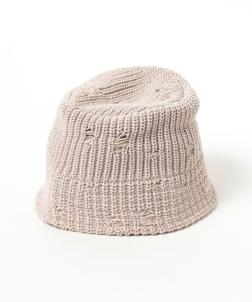 RACAL(ラカル)の「RACAL / Damage Knit Bucket Hat(ハット・メンズ・ベージュ/ブラック・ONE SIZE)」の7枚目の写真