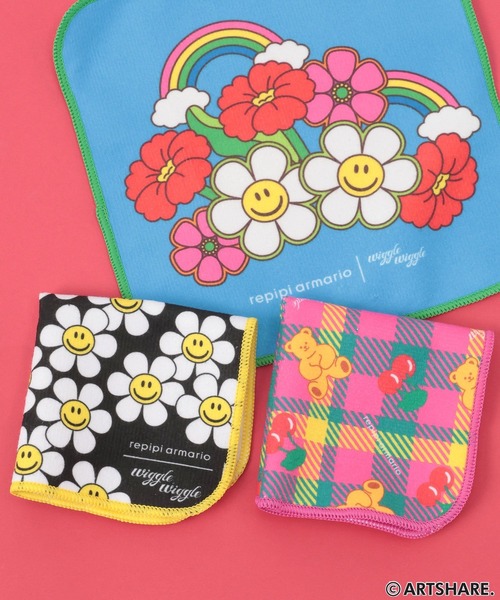 repipi armario（レピピ アルマリオ）の「【wiggle wiggle】ハンカチタオル（ハンカチ/ハンドタオル・キッズ・ピンク/ブラック/ブルー・ONESIZE）」の4枚目の写真