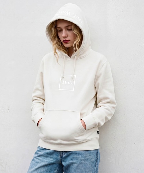 HUF(ハフ)の「【T17】【HUF/ハフ】ESSENTIALS BOX LOGO P/O HOODIE(パーカー・メンズ・ナチュラル/ブラック・MEDIUM/LARGE/X-LARGE)」の14枚目の写真