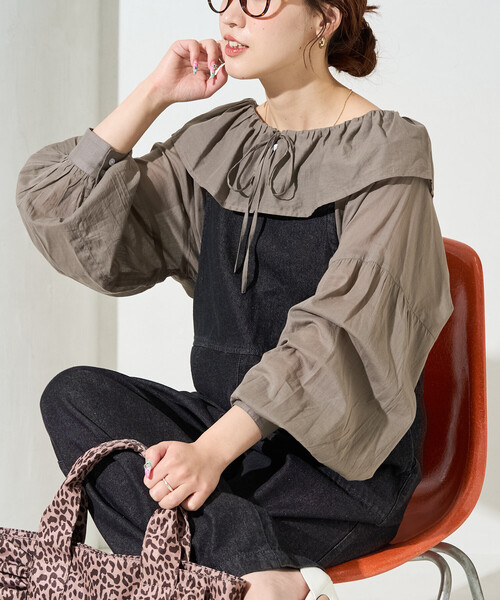 FREAK'S STORE(フリークスストア)の「限定展開 インド フリルカラー ロングスリーブ ブラウス(シャツ/ブラウス・レディース・ブラック/ブルー/モカ/レッド/オフホワイト・フリ-)」の18枚目の写真