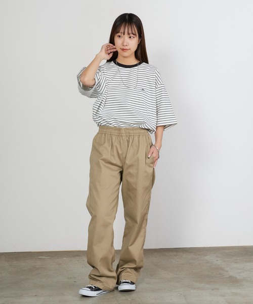 KELTY（ケルティ）の「KELTY/ケルティ ワッペンロゴ ルーズフィット ボーダーTシャツ 2026年春夏（Tシャツ/カットソー・レディース・ホワイト/ブラック・L/XL/M）」の8枚目の写真