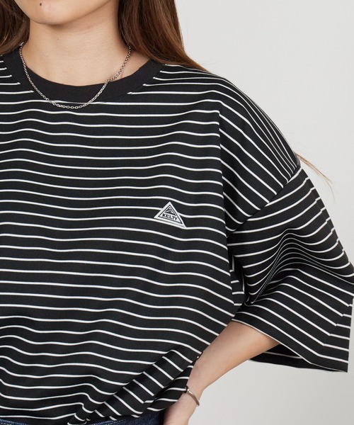 KELTY（ケルティ）の「KELTY/ケルティ ワッペンロゴ ルーズフィット ボーダーTシャツ 2026年春夏（Tシャツ/カットソー・レディース・ホワイト/ブラック・L/XL/M）」の12枚目の写真