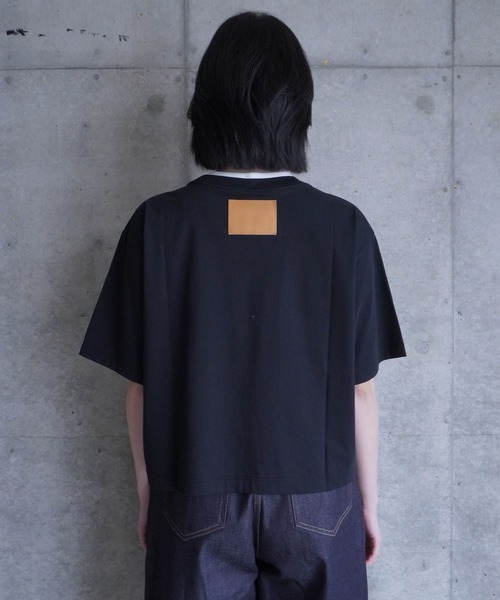 G.V.G.V.（ジーヴィージーヴィー）の「LAYERED CROPPED TEE（Tシャツ/カットソー・レディース・ホワイト/ブラック・L）」の2枚目の写真