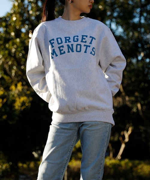 forget-me-nots(フォーゲットミーノッツ)の「COLLEGE LOGO CREW NECK SWEAT FMN-22AW-SW-003(スウェット・レディース・ライトグレー・SMALL/MEDIUM)」の2枚目の写真