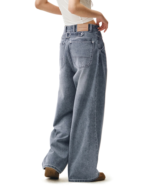セール】Cinchback Barrel Wide Leg Jeans DCWPT022BLUE（デニムパンツ