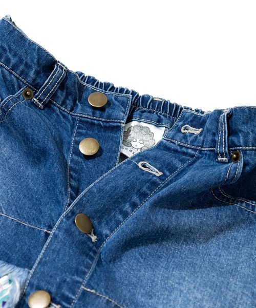 ScoLar（スカラー）の「ScoLar/スカラー　2WAY デニム × パッチワーク スカート（スカート・レディース・ブラック/ブルー・FREE）」の4枚目の写真