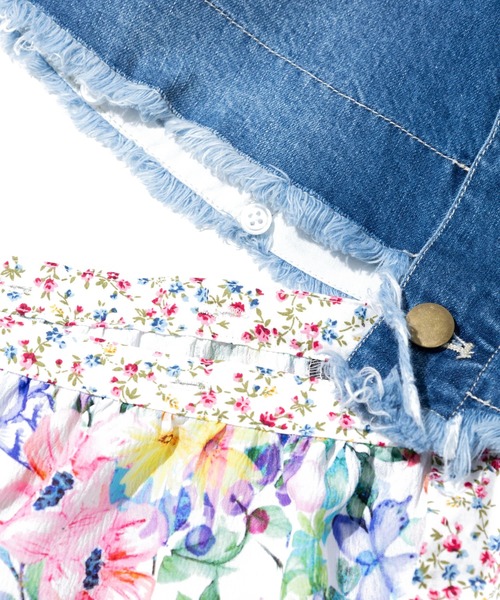 ScoLar（スカラー）の「ScoLar/スカラー　2WAY デニム × パッチワーク スカート（スカート・レディース・ブラック/ブルー・FREE）」の6枚目の写真