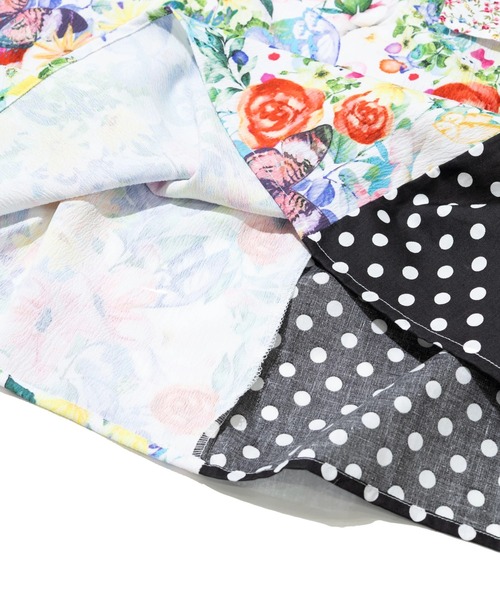 ScoLar（スカラー）の「ScoLar/スカラー　2WAY デニム × パッチワーク スカート（スカート・レディース・ブラック/ブルー・FREE）」の7枚目の写真