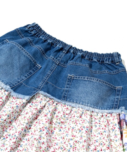 ScoLar（スカラー）の「ScoLar/スカラー　2WAY デニム × パッチワーク スカート（スカート・レディース・ブラック/ブルー・FREE）」の8枚目の写真
