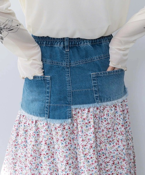 ScoLar（スカラー）の「ScoLar/スカラー　2WAY デニム × パッチワーク スカート（スカート・レディース・ブラック/ブルー・FREE）」の14枚目の写真