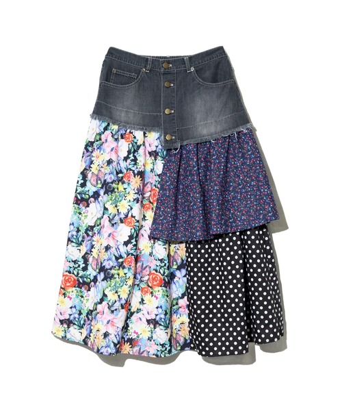 ScoLar（スカラー）の「ScoLar/スカラー　2WAY デニム × パッチワーク スカート（スカート・レディース・ブラック/ブルー・FREE）」の22枚目の写真