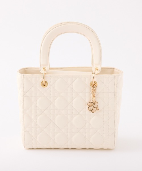 チャーム付きキルティングミニトートバッグ（トートバッグ）｜one