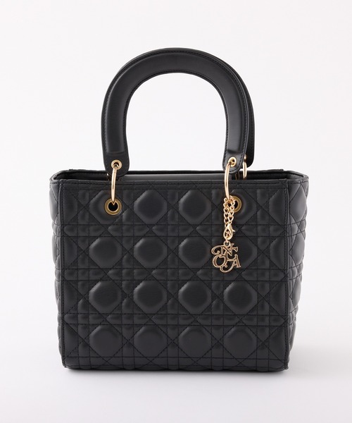 チャーム付きキルティングミニトートバッグ（トートバッグ）｜one