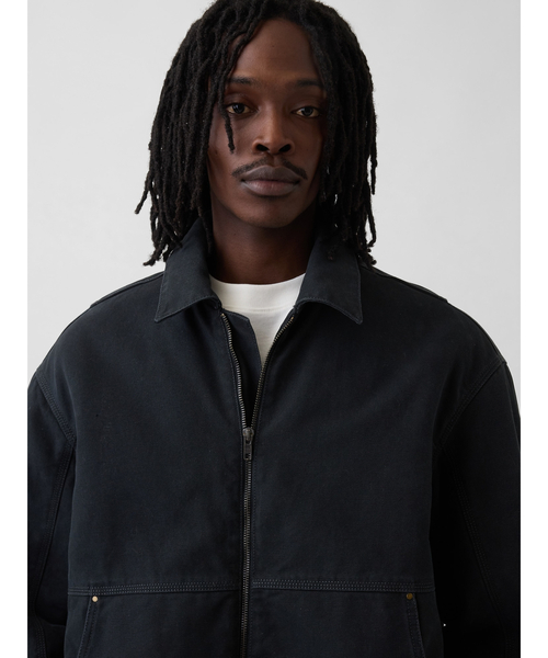 GAP（ギャップ）の「キャンバス ボンバージャケット（ブルゾン・メンズ・ブラック・XS/S/M/L/XL）」の4枚目の写真