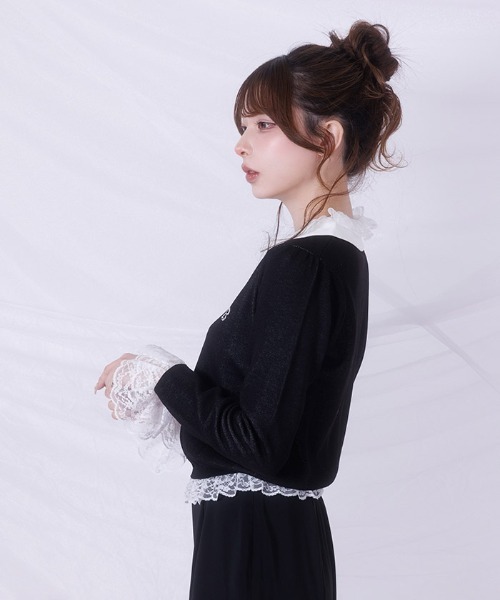 FickleBebe(フィクルベベ)の「ジャガードレースニット(ニット/セーター・レディース・ブラック/グレー/ホワイト・FREE)」の17枚目の写真