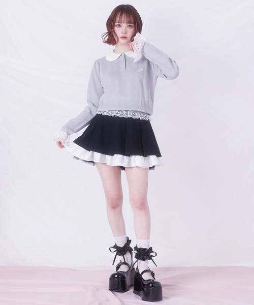 FickleBebe(フィクルベベ)の「ジャガードレースニット(ニット/セーター・レディース・ブラック/グレー/ホワイト・FREE)」の20枚目の写真