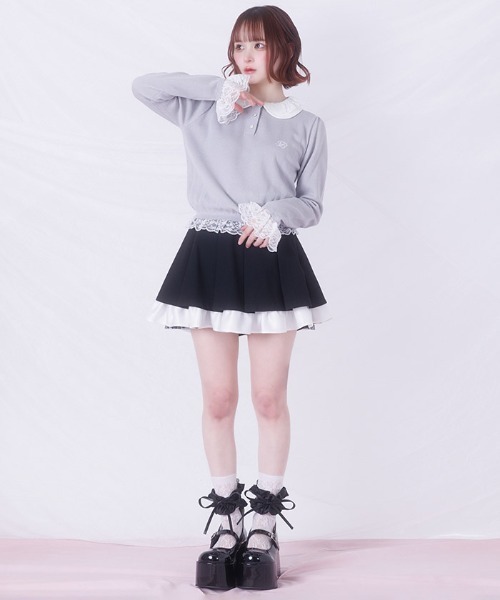 FickleBebe(フィクルベベ)の「ジャガードレースニット(ニット/セーター・レディース・ブラック/グレー/ホワイト・FREE)」の10枚目の写真