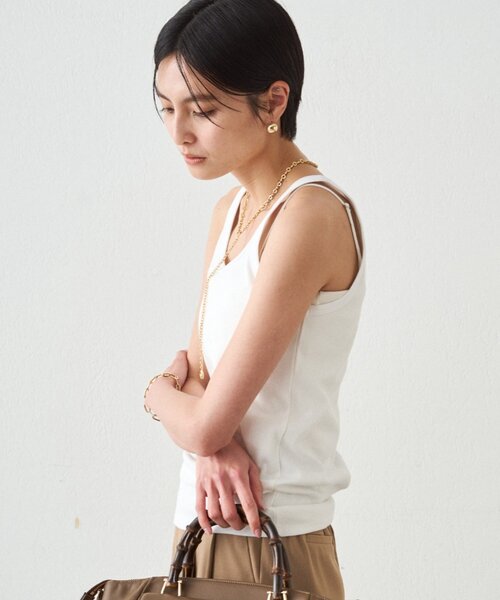 LOUNGEDRESS(ラウンジドレス)の「タンクトップ(タンクトップ・レディース・ブラック/オフホワイト・FREE)」の4枚目の写真