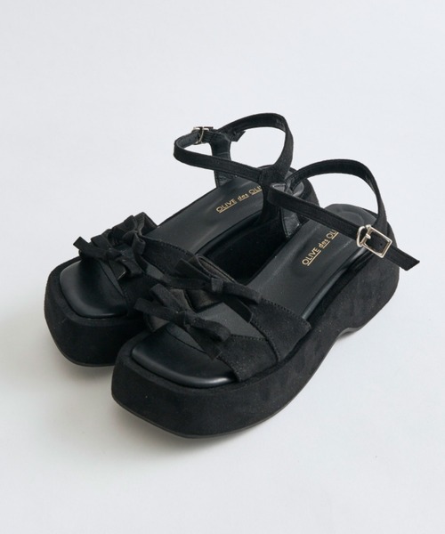 OLIVE des OLIVE（オリーブデオリーブ）の「カバー付き リボンサンダル（サンダル・レディース・モカ/ブラック・SMALL/MEDIUM/LARGE）」の12枚目の写真