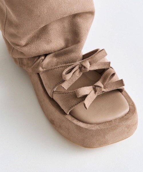 OLIVE des OLIVE（オリーブデオリーブ）の「カバー付き リボンサンダル（サンダル・レディース・モカ/ブラック・SMALL/MEDIUM/LARGE）」の11枚目の写真