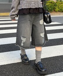 CIAOPANIC | オーバーダイダメージデニムハーフパンツ(デニムパンツ)
