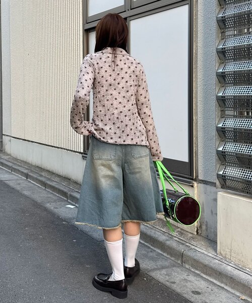 CIAOPANIC（チャオパニック）の「オーバーダイダメージデニムハーフパンツ（デニムパンツ・レディース・ブルー/ブラック・ONE SIZE）」の13枚目の写真