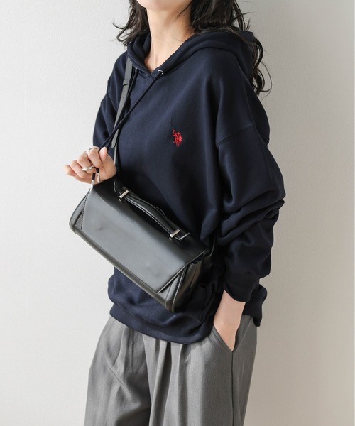 La-gemme（ラジェム）の「U.S. POLO ASSN. ワンポイント刺繍ロゴフーディ（パーカー・レディース・杢グレー/ブラック/ベージュ/ネイビー/チャコール/ホワイト・フリー）」の6枚目の写真