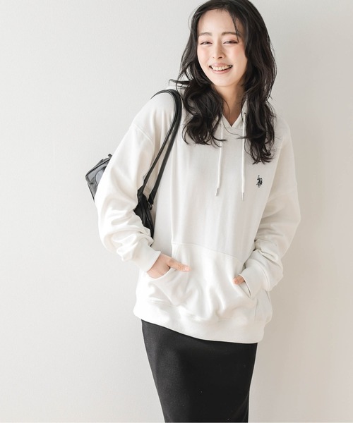 La-gemme（ラジェム）の「U.S. POLO ASSN. ワンポイント刺繍ロゴフーディ（パーカー・レディース・杢グレー/ブラック/ベージュ/ネイビー/チャコール/ホワイト・フリー）」の21枚目の写真