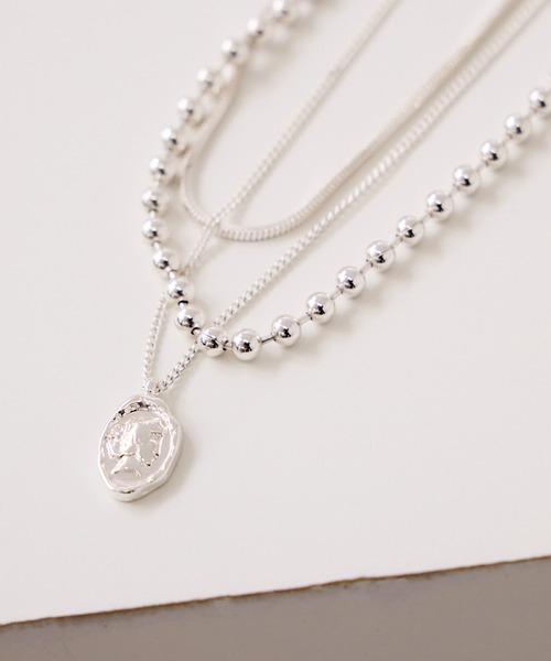 VIS（ビス）の「ダブルチェーンコインネックレス（ネックレス・レディース・シルバー/ゴールド・FREE）」の3枚目の写真