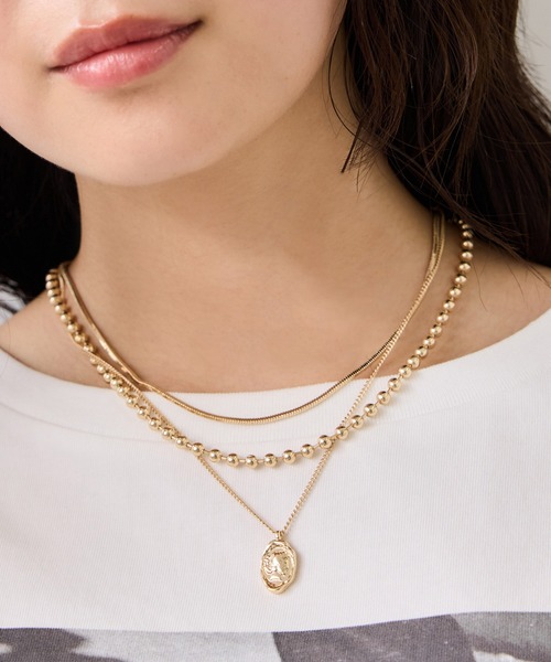 VIS（ビス）の「ダブルチェーンコインネックレス（ネックレス・レディース・シルバー/ゴールド・FREE）」の4枚目の写真