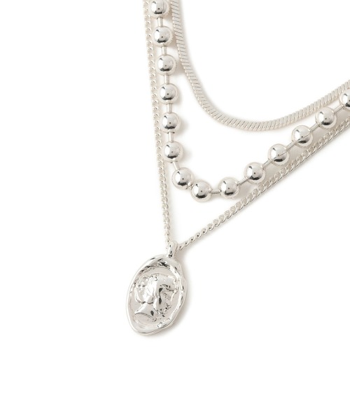 VIS（ビス）の「ダブルチェーンコインネックレス（ネックレス・レディース・シルバー/ゴールド・FREE）」の7枚目の写真