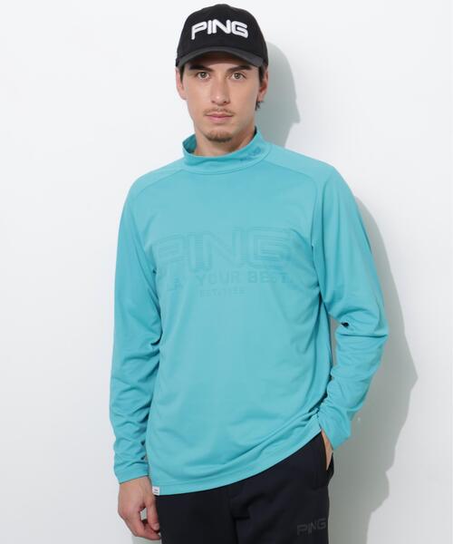PING(ピン)の「【PING APPAREL】パネルジャカード長袖ハイネックシャツ <PERFORMANCE> (MEANS)(Tシャツ/カットソー・メンズ・ブラック/ブルー系その他/ホワイト・LL1/L/LL/M/S)」の3枚目の写真