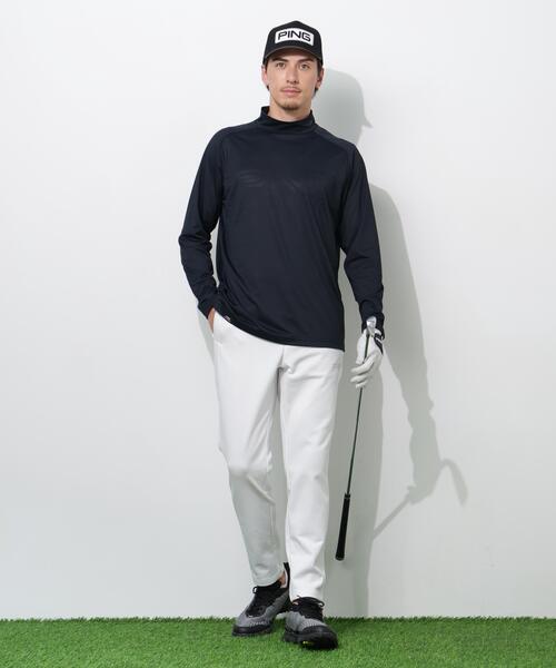 PING(ピン)の「【PING APPAREL】パネルジャカード長袖ハイネックシャツ <PERFORMANCE> (MEANS)(Tシャツ/カットソー・メンズ・ブラック/ブルー系その他/ホワイト・LL1/L/LL/M/S)」の4枚目の写真