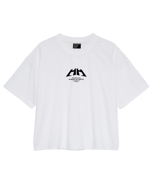 ELIMENO（エリメノ）の「EL HH メンズ クロップ半袖Tシャツ 3カラー（Tシャツ/カットソー・メンズ・ブラック/グレー/ホワイト・1/2/3）」の8枚目の写真