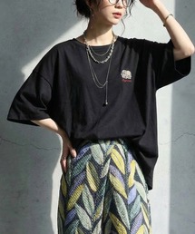 antiqua（アンティカ）の「綿100% 接触冷感 アニマルモチーフ 刺繍 Tシャツ（Tシャツ/カットソー）」